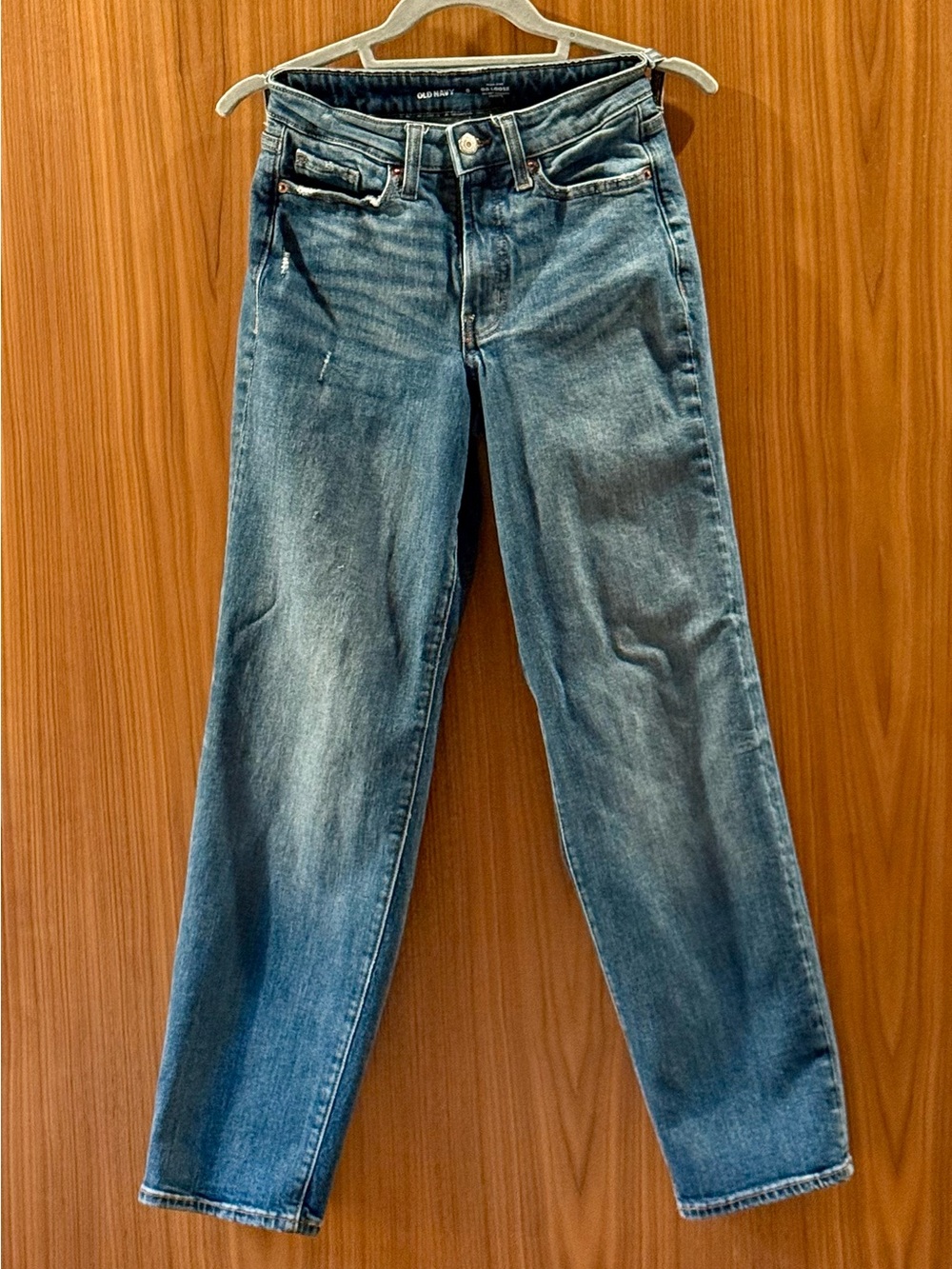 Old Navy High Rise OG Loose Jeans * Size 0 * XS * Medium Wash * Distressed